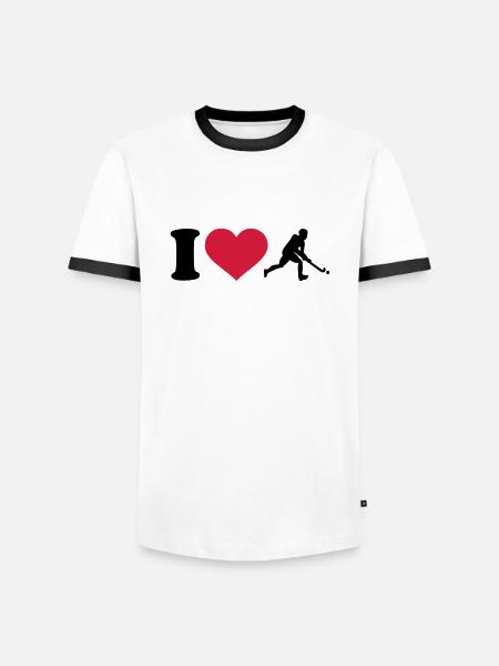 Hockey - Männer Kontrast-T-Shirt - Weiß/Schwarz