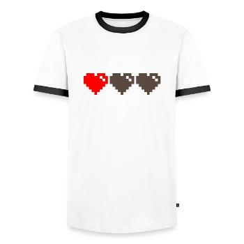 Retro Heart - Men's Ringer Shirt - white/black - Front - AI Model Female 172 light (172cm) & AI Model Male 178 dark (178cm)