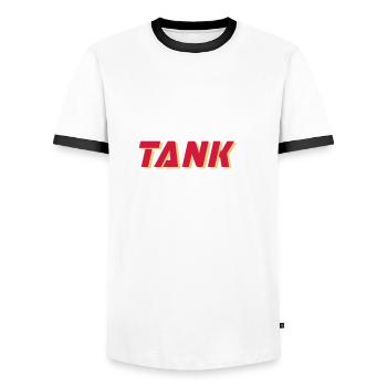 I'm the Tank (lettrage) - T-shirt contrasté Homme - blanc/noir - Devant - AI Model Female 172 light (172cm) & AI Model Male 178 dark (178cm)