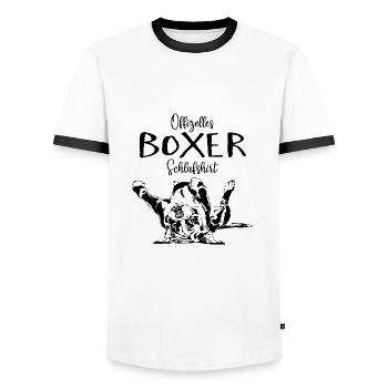 Boxer Officiel Chemise de Couchage Chien Wilsigns - T-shirt contrasté Homme - blanc/noir - Devant - AI Model Female 172 light (172cm) & AI Model Male 178 dark (178cm)