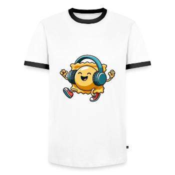 Ravioli Party feiern Musik Disco Techno Dance - Männer Kontrast-T-Shirt - Weiß/Schwarz - Vorne - AI Model Female 172 light (172cm) & AI Model Male 178 dark (178cm)