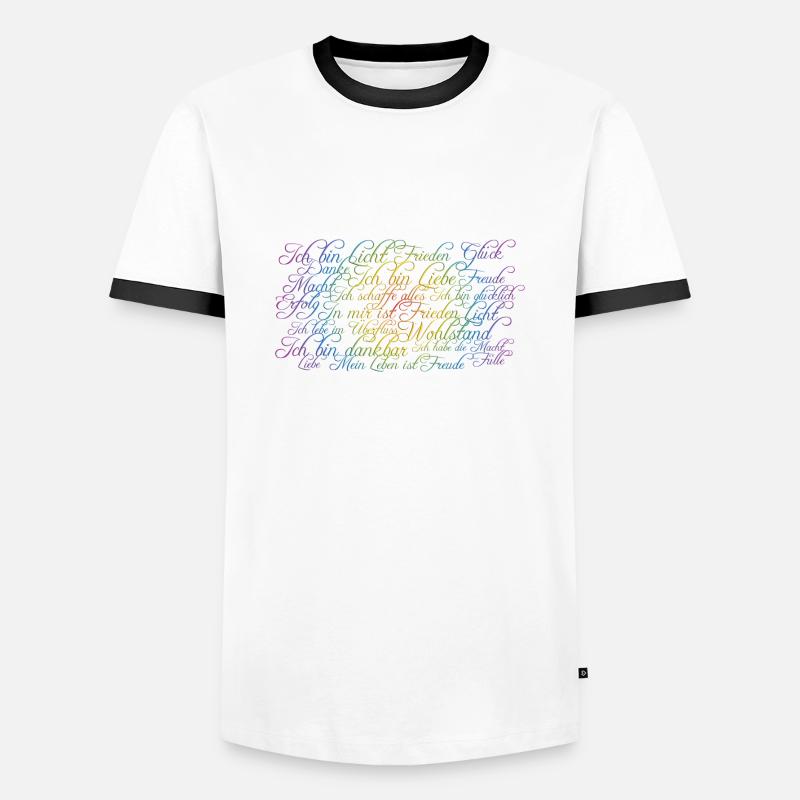 Affirmation 2 - Männer Kontrast-T-Shirt - Weiß/Schwarz