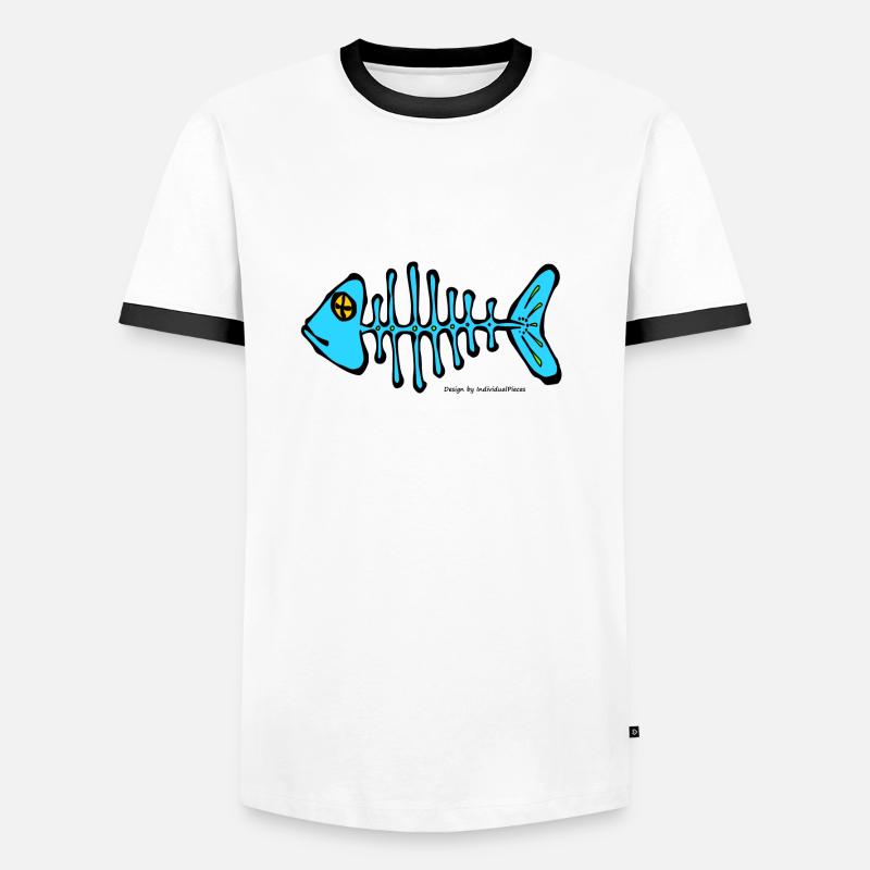 Fish bone - Men's Ringer Shirt - white/black
