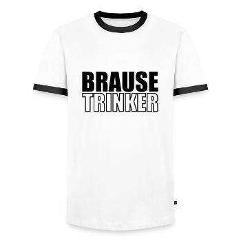 Brausetrinker - Männer Kontrast-T-Shirt - Weiß/Schwarz - Vorne - AI Model Female 172 light (172cm) & AI Model Male 178 dark (178cm)