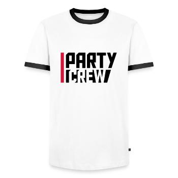 s amusement crew balken rouges amis équipe crew cl - T-shirt contrasté Homme - blanc/noir - Devant - AI Model Female 172 light (172cm) & AI Model Male 178 dark (178cm)