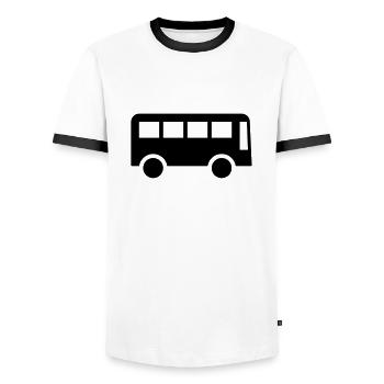 Bus, Car, Vehicel, Travel - Männer Kontrast-T-Shirt - Weiß/Schwarz - Vorne - AI Model Female 172 light (172cm) & AI Model Male 178 dark (178cm)