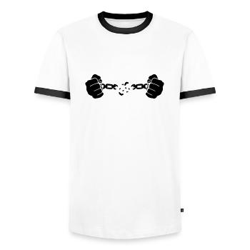 hand_kette_1 - Männer Kontrast-T-Shirt - Weiß/Schwarz - Vorne - AI Model Female 172 light (172cm) & AI Model Male 178 dark (178cm)