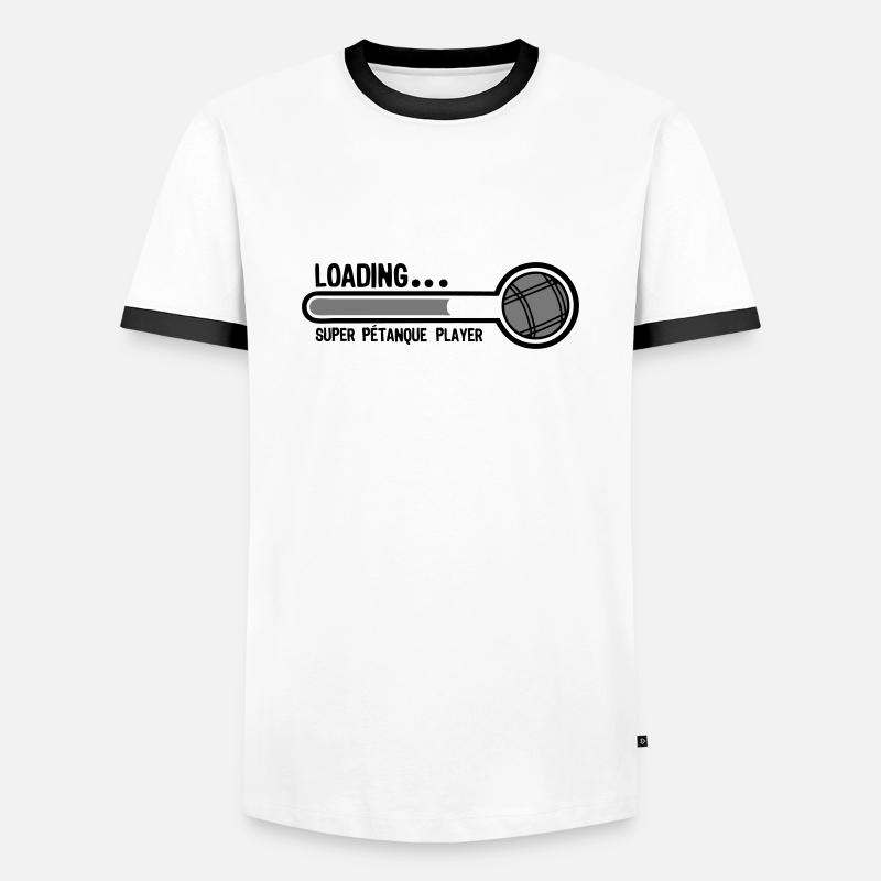 petanque kugel loading super player - Männer Kontrast-T-Shirt - Weiß/Schwarz