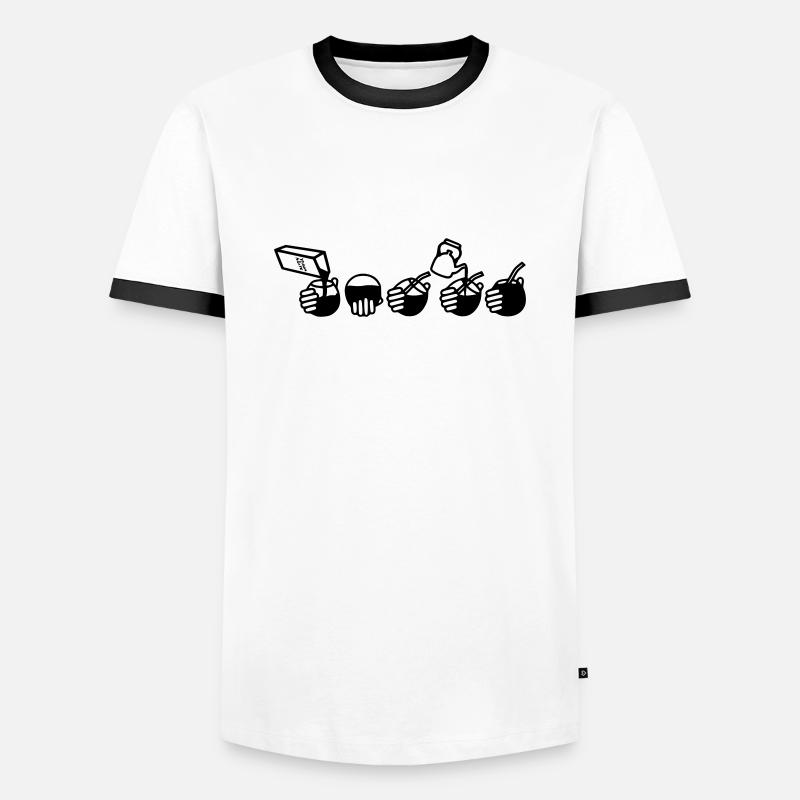 Yerba Getränk - Männer Kontrast-T-Shirt - Weiß/Schwarz