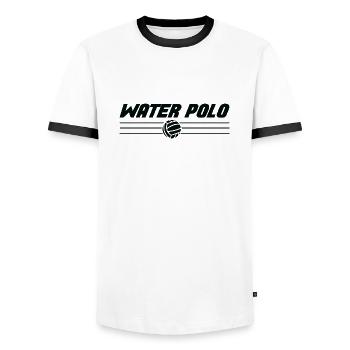 Wasserball Motiv Waterpolo Sport - Männer Kontrast-T-Shirt - Weiß/Schwarz - Vorne - AI Model Female 172 light (172cm) & AI Model Male 178 dark (178cm)