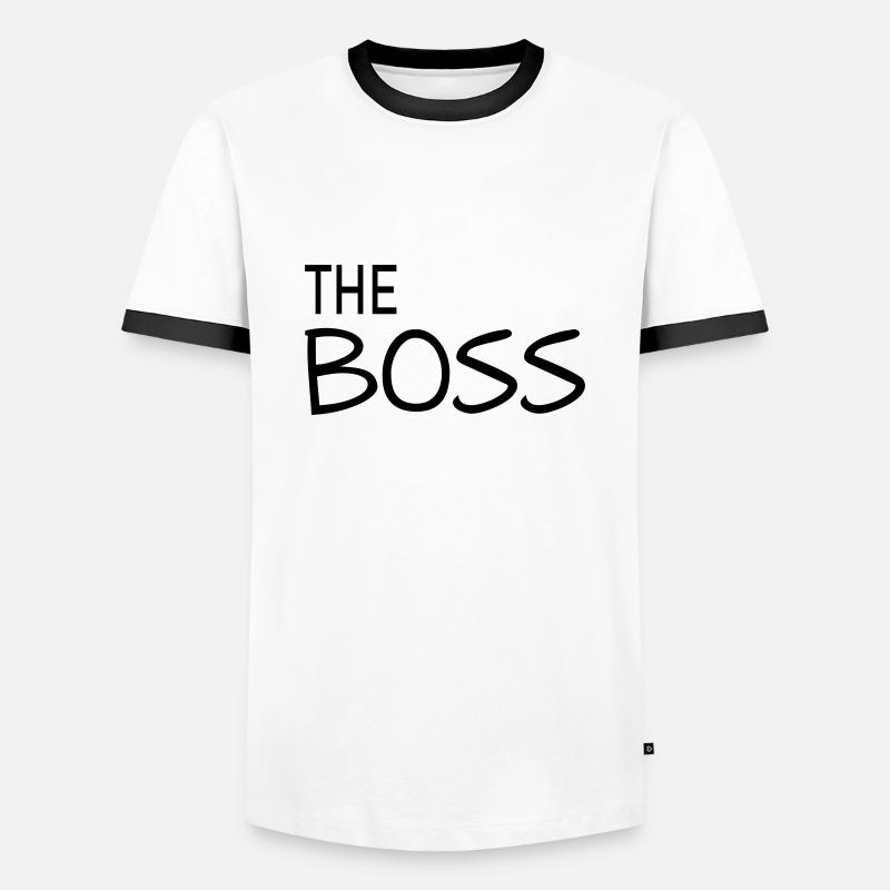 the boss - Männer Kontrast-T-Shirt - Weiß/Schwarz