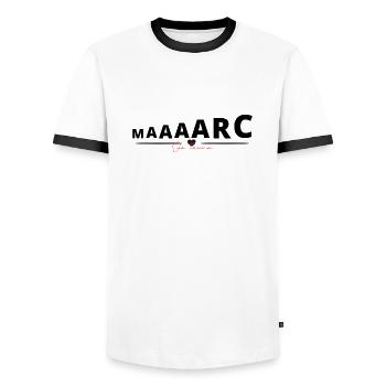 Marc I love you - Men's Ringer Shirt - white/black - Front - AI Model Female 172 light (172cm) & AI Model Male 178 dark (178cm)