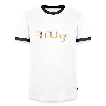 SMS-Chat-Sprache setzt Schwedische Chat-Sprache fort - Männer Kontrast-T-Shirt - Weiß/Schwarz - Vorne - AI Model Female 172 light (172cm) & AI Model Male 178 dark (178cm)