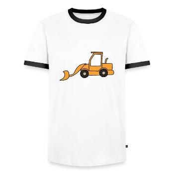 Radlader - Männer Kontrast-T-Shirt - Weiß/Schwarz - Vorne - AI Model Female 172 light (172cm) & AI Model Male 178 dark (178cm)