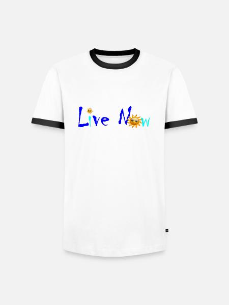 Live Sun - Männer Kontrast-T-Shirt - Weiß/Schwarz