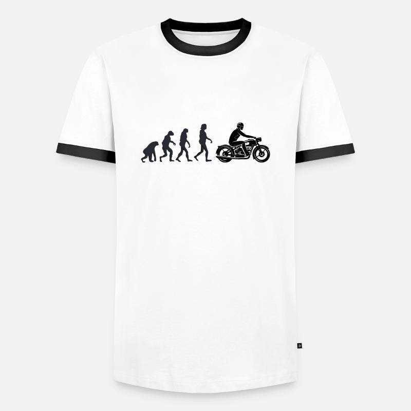 Biker - Human evolution - Men's Ringer Shirt - white/black