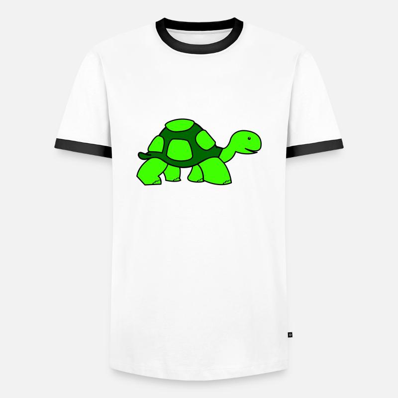 Turtle - Men's Ringer Shirt - white/black