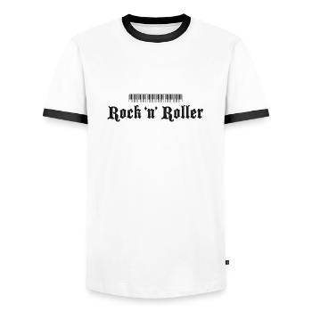 Clavier Noir Petit - T-shirt contrasté Homme - blanc/noir - Devant - AI Model Female 172 light (172cm) & AI Model Male 178 dark (178cm)
