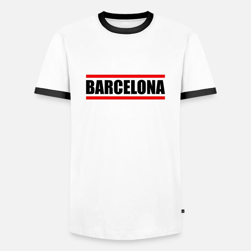Barcelona - Men's Ringer Shirt - white/black