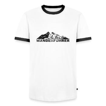 Wanderfuhrer - (9) - Männer Kontrast-T-Shirt - Weiß/Schwarz - Vorne - AI Model Female 172 light (172cm) & AI Model Male 178 dark (178cm)
