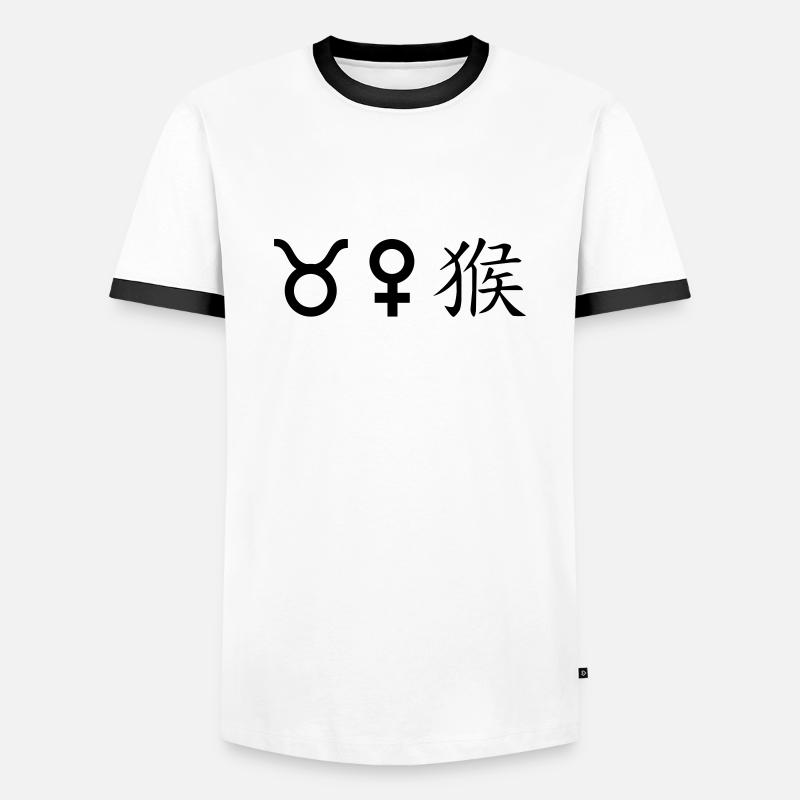 stier venus affe - Männer Kontrast-T-Shirt - Weiß/Schwarz