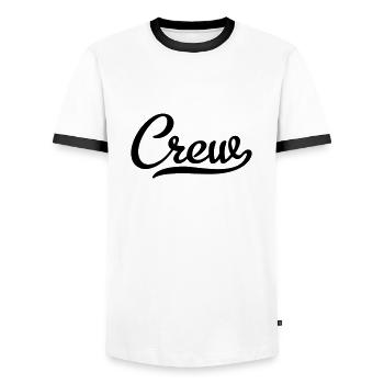 Équipage - T-shirt contrasté Homme - blanc/noir - Devant - AI Model Female 172 light (172cm) & AI Model Male 178 dark (178cm)