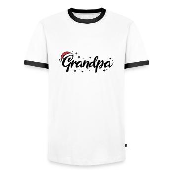 Weihnachtsmütze Grandpa Opa - Männer Kontrast-T-Shirt - Weiß/Schwarz - Vorne - AI Model Female 172 light (172cm) & AI Model Male 178 dark (178cm)