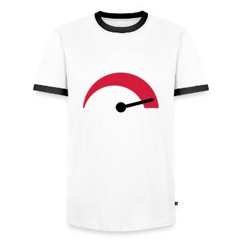 tacho__f2 - T-shirt contrasté Homme - blanc/noir - Devant - AI Model Female 172 light (172cm) & AI Model Male 178 dark (178cm)