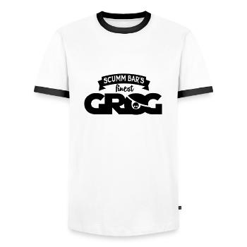 1 - Männer Kontrast-T-Shirt - Weiß/Schwarz - Vorne - AI Model Female 172 light (172cm) & AI Model Male 178 dark (178cm)