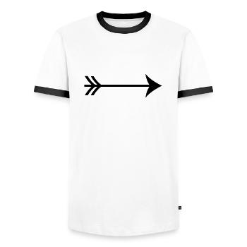 Arrow - Männer Kontrast-T-Shirt - Weiß/Schwarz - Vorne - AI Model Female 172 light (172cm) & AI Model Male 178 dark (178cm)