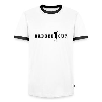 dabbed out dab - Männer Kontrast-T-Shirt - Weiß/Schwarz - Vorne - AI Model Female 172 light (172cm) & AI Model Male 178 dark (178cm)