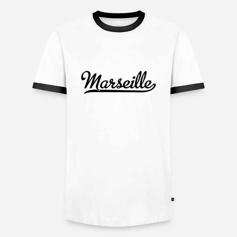 Marseille - Männer Kontrast-T-Shirt - Weiß/Schwarz