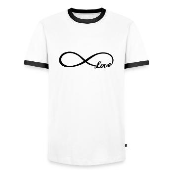 Infinity Love You T-Shirt - Men's Ringer Shirt - white/black - Front - AI Model Female 172 light (172cm) & AI Model Male 178 dark (178cm)