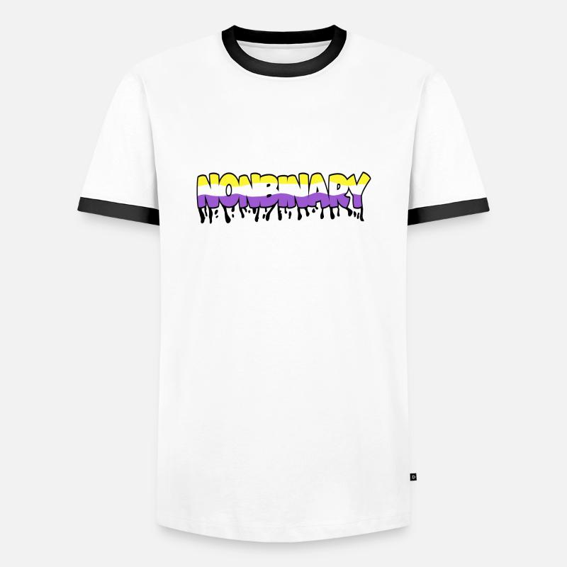 Nonbinary - Men's Ringer Shirt - white/black