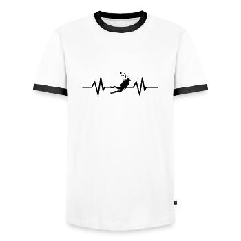 Diving Dive tauchen - Männer Kontrast-T-Shirt - Weiß/Schwarz - Vorne - AI Model Female 172 light (172cm) & AI Model Male 178 dark (178cm)