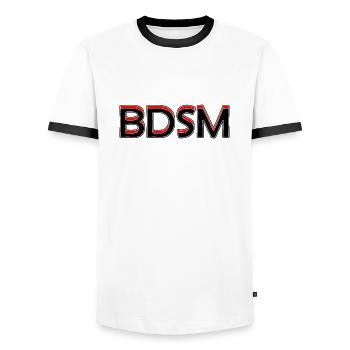 Bdsm Text - Men's Ringer Shirt - white/black - Front - AI Model Female 172 light (172cm) & AI Model Male 178 dark (178cm)