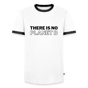 There is no Planet B - Männer Kontrast-T-Shirt - Weiß/Schwarz - Vorne - AI Model Female 172 light (172cm) & AI Model Male 178 dark (178cm)
