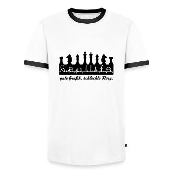 Reallife - Gute Grafik, schlechte Story - Männer Kontrast-T-Shirt - Weiß/Schwarz - Vorne - AI Model Female 172 light (172cm) & AI Model Male 178 dark (178cm)