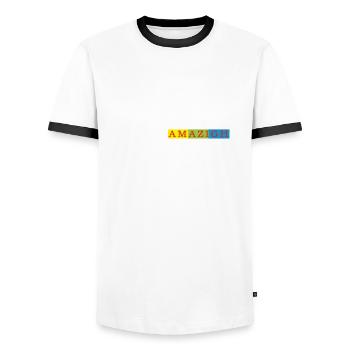 AMAZIGH SYMBOLE BERBERE Z IMAZIGHEN BIJOU KABYLE - T-shirt contrasté Homme - blanc/noir - Devant - AI Model Female 172 light (172cm) & AI Model Male 178 dark (178cm)