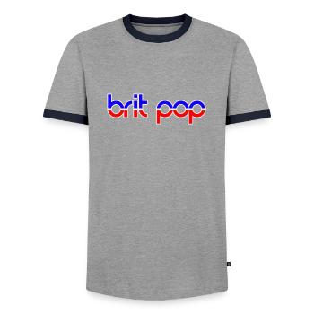 BRIT POP - Männer Kontrast-T-Shirt - Grau/Navy  - Vorne - AI Model Female 172 light (172cm) & AI Model Male 178 light (178cm)