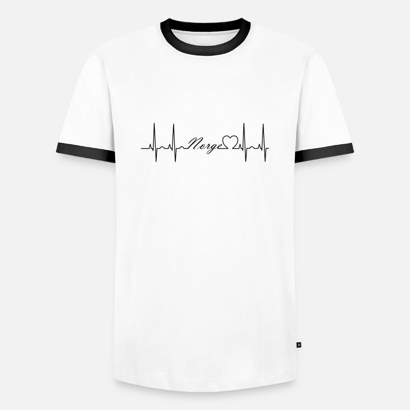 Norge - Männer Kontrast-T-Shirt - Weiß/Schwarz