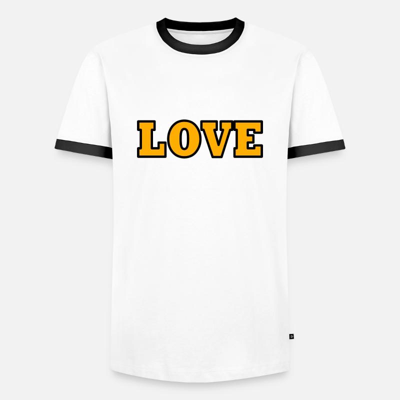 Love - Männer Kontrast-T-Shirt - Weiß/Schwarz