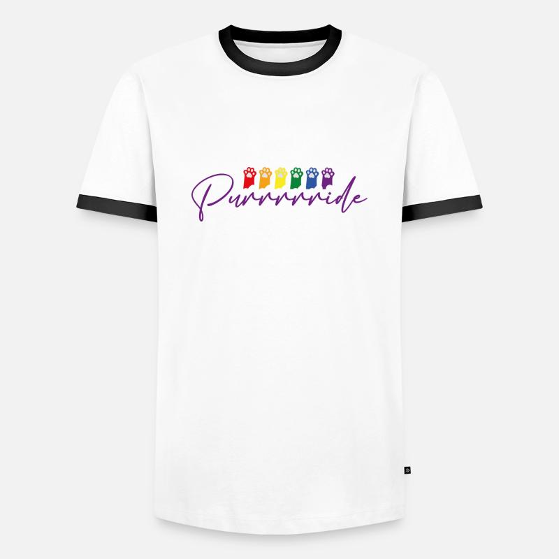 Katze Pride - Männer Kontrast-T-Shirt - Weiß/Schwarz