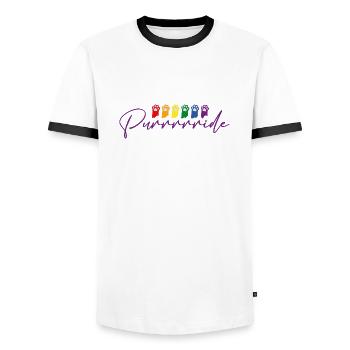Katze Pride - Männer Kontrast-T-Shirt - Weiß/Schwarz - Vorne - AI Model Female 172 light (172cm) & AI Model Male 178 dark (178cm)