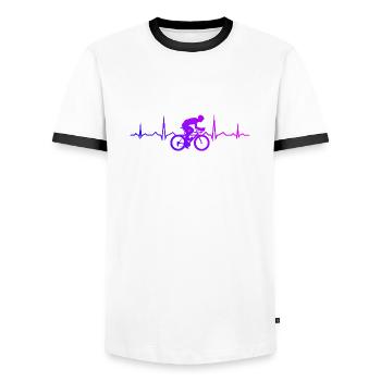Vélo de route pour femmes Vélo de route Vélo de route Vélo de route - T-shirt contrasté Homme - blanc/noir - Devant - AI Model Female 172 light (172cm) & AI Model Male 178 dark (178cm)