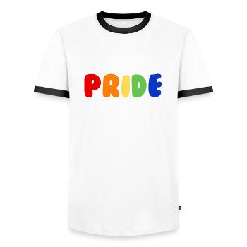 Pride - Men's Ringer Shirt - white/black - Front - AI Model Female 172 light (172cm) & AI Model Male 178 dark (178cm)