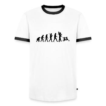 evolution daddy famille nombreuse - T-shirt contrasté Homme - blanc/noir - Devant - AI Model Female 172 light (172cm) & AI Model Male 178 dark (178cm)