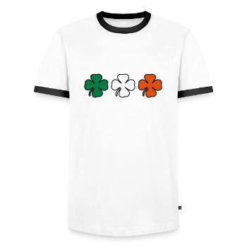 irish klee - Männer Kontrast-T-Shirt - Weiß/Schwarz - Vorne - AI Model Female 172 light (172cm) & AI Model Male 178 dark (178cm)