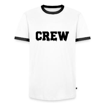 crew - Männer Kontrast-T-Shirt - Weiß/Schwarz - Vorne - AI Model Female 172 light (172cm) & AI Model Male 178 dark (178cm)