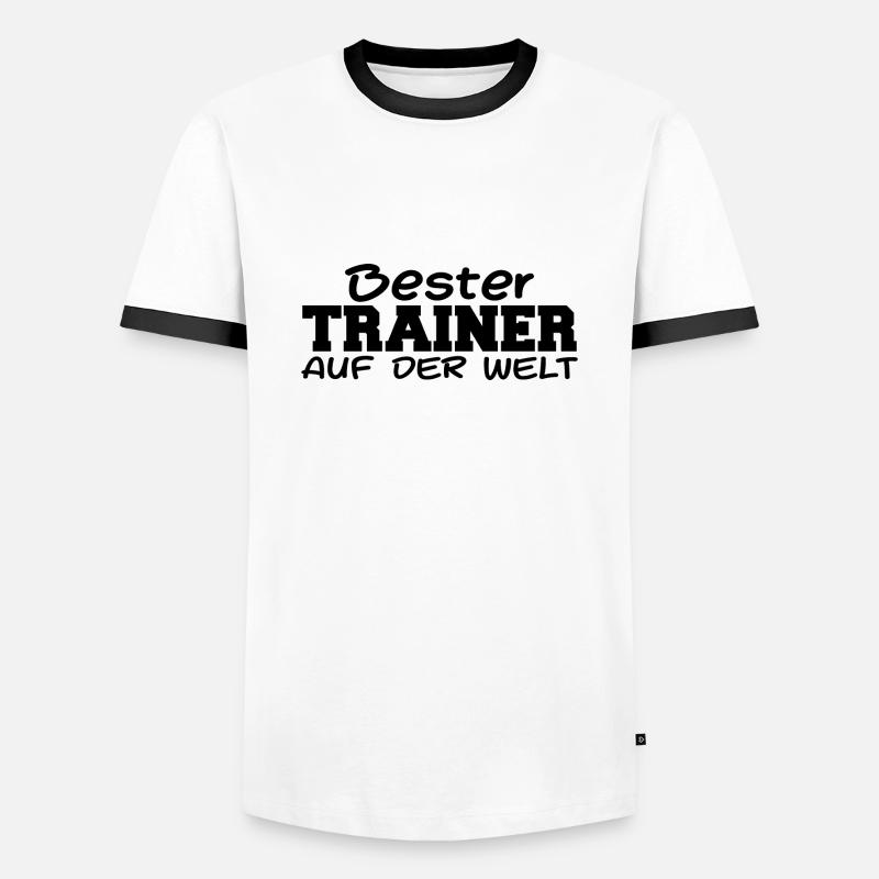 Bester Trainer Training Teamtrainer Trainieren - Männer Kontrast-T-Shirt - Weiß/Schwarz